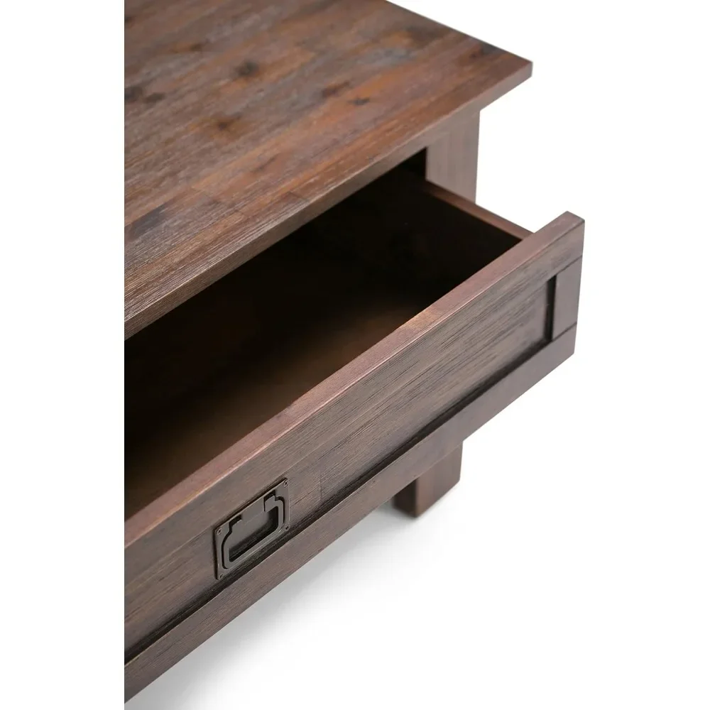 Деревянный 38-дюймовый широкий квадратный журнальный столик в деревенском стиле