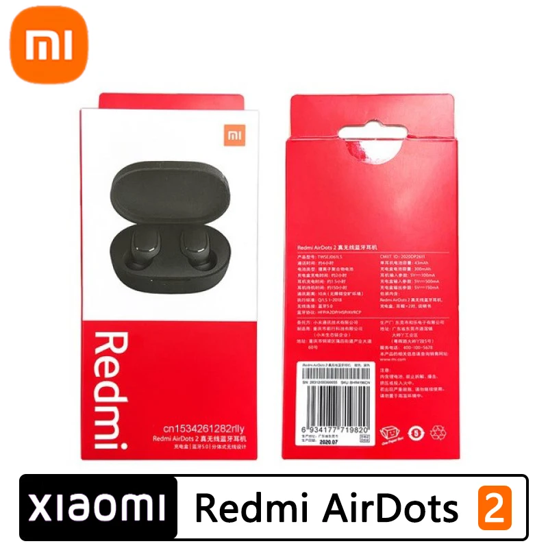 

Беспроводная гарнитура Xiaomi Redmi AirDots 2 TWS Bluetooth 5,0 с шумоподавлением и микрофоном