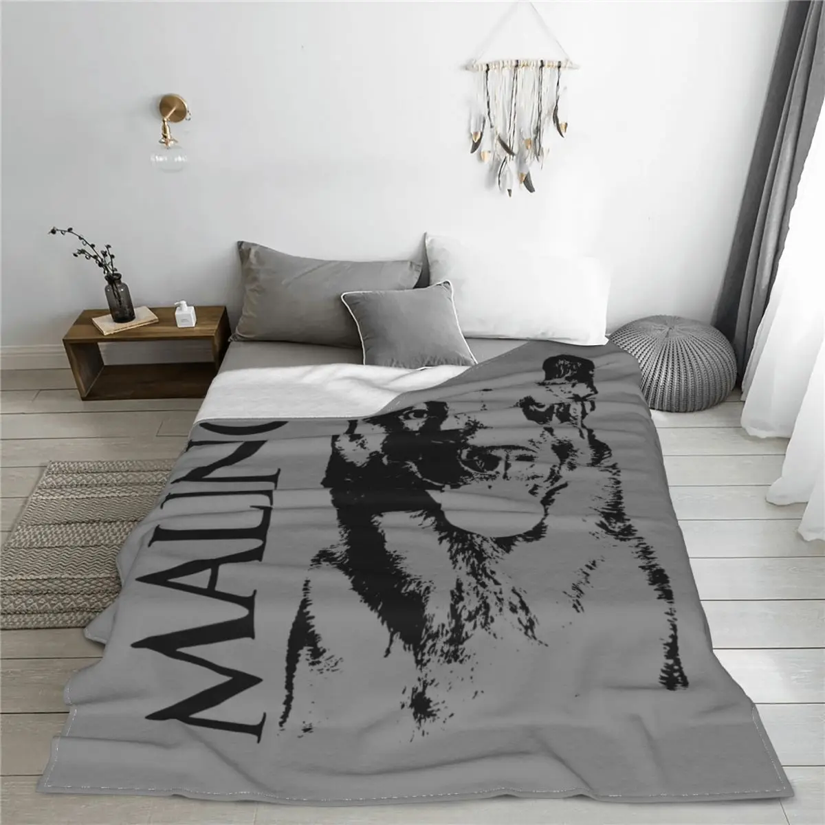 

Malinois Dog Belgian Shepherd Mechelaar Flannel Blanket Funny Throw Blanket for Home Hotel Sofa 150*125cm Rug Piece