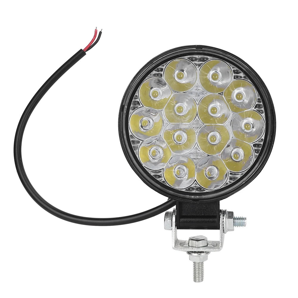 

42W 14LED 6000K 2500LM Mini Round Work Light Car Modified Auxiliary Headlight LampBlack