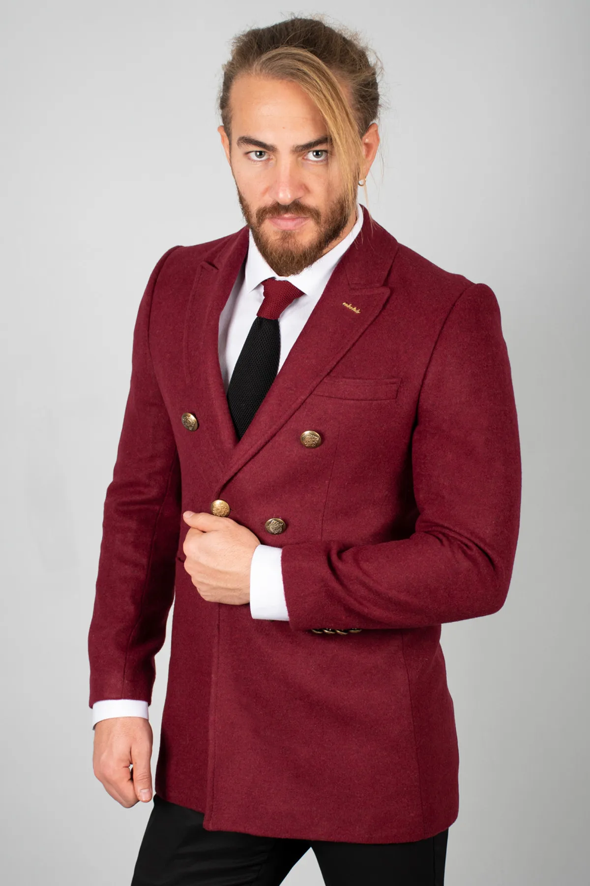 DeepSEA Metal button Slim Fit cachet coat 2002154