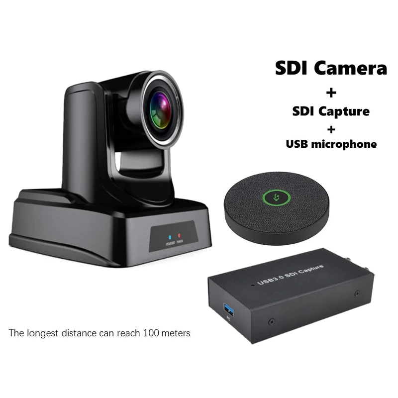 

SMTAV PTZ Camera, 20X Optical Zoom SDI Camera And USB3.0 SDI Capture and 4" omnidirectional USB microphone Live Solution Kit