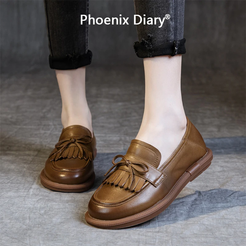 

Туфли женские кожаные, лоферы, низкая подошва, в британском стиле ретро, мягкая кожа, маленький размер, ручная работа