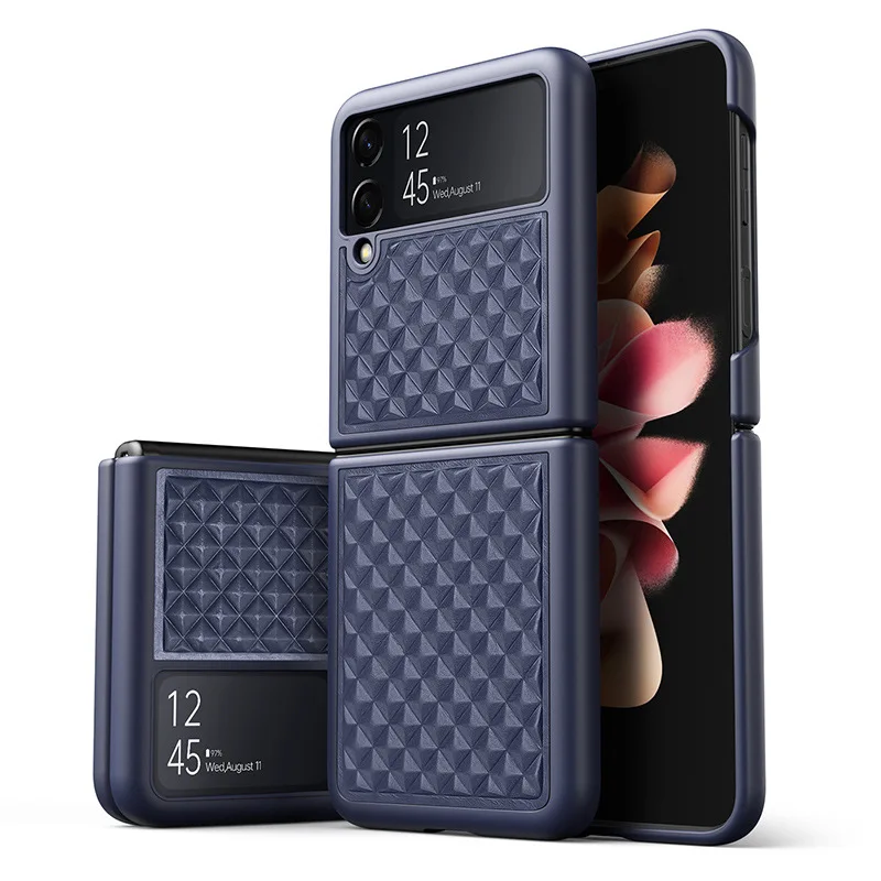 

Подходит для Samsung Z Filp3 5G мобильный телефон Shell складной экран мобильный телефон Shell кожаная решетка Rhombus защитный чехол
