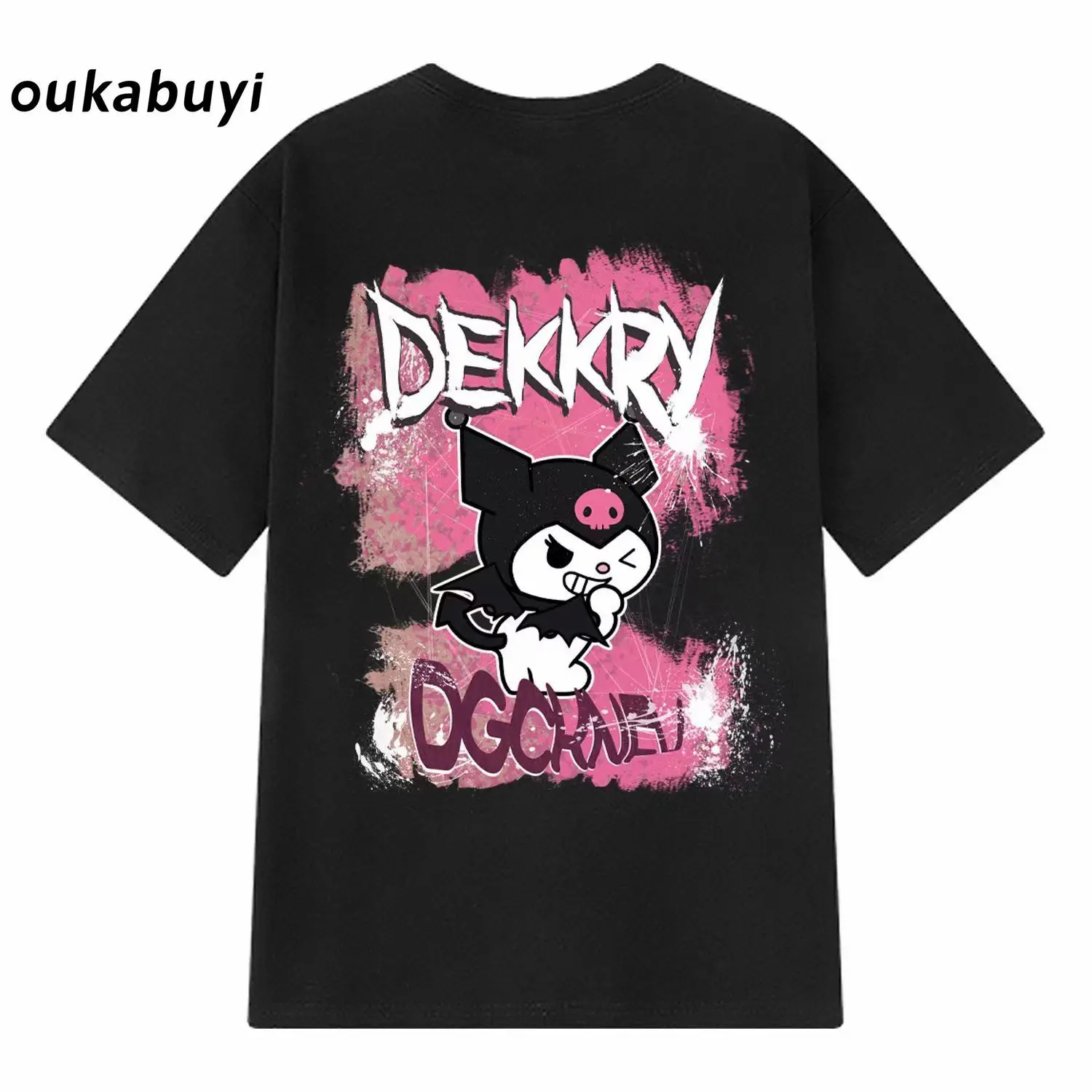 Kawaii Sanrios Kuromi T-Shirt Comfort Colors Adult Short Sleeve Tee Cute Cartoon Anime Print