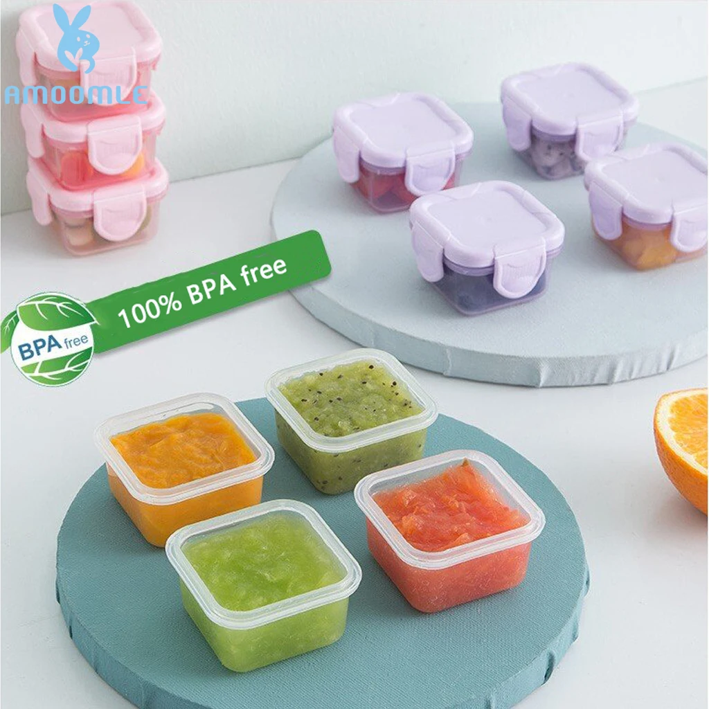 

BPA Free Mini Baby Food Storage Containers Baby Learning Dishes Auxiliary Bowl Portable Sealed Storage Boxs Can Microwave