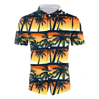 summer shirt mens hawaiian shirt 3d coconut tree fashion print harajuku short sleeve lapel oversized top comfortable mens 5xl