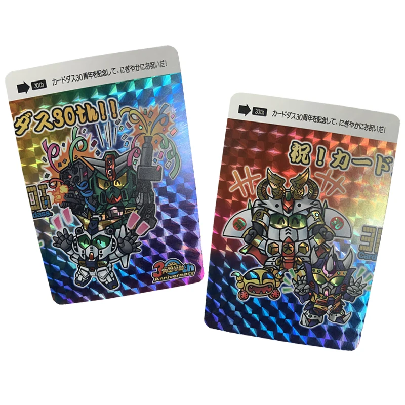 

2pcs/set CD Gundam BB Warrior card 30th Anniversary Double Card rare flash card animation comics Anime game collection card