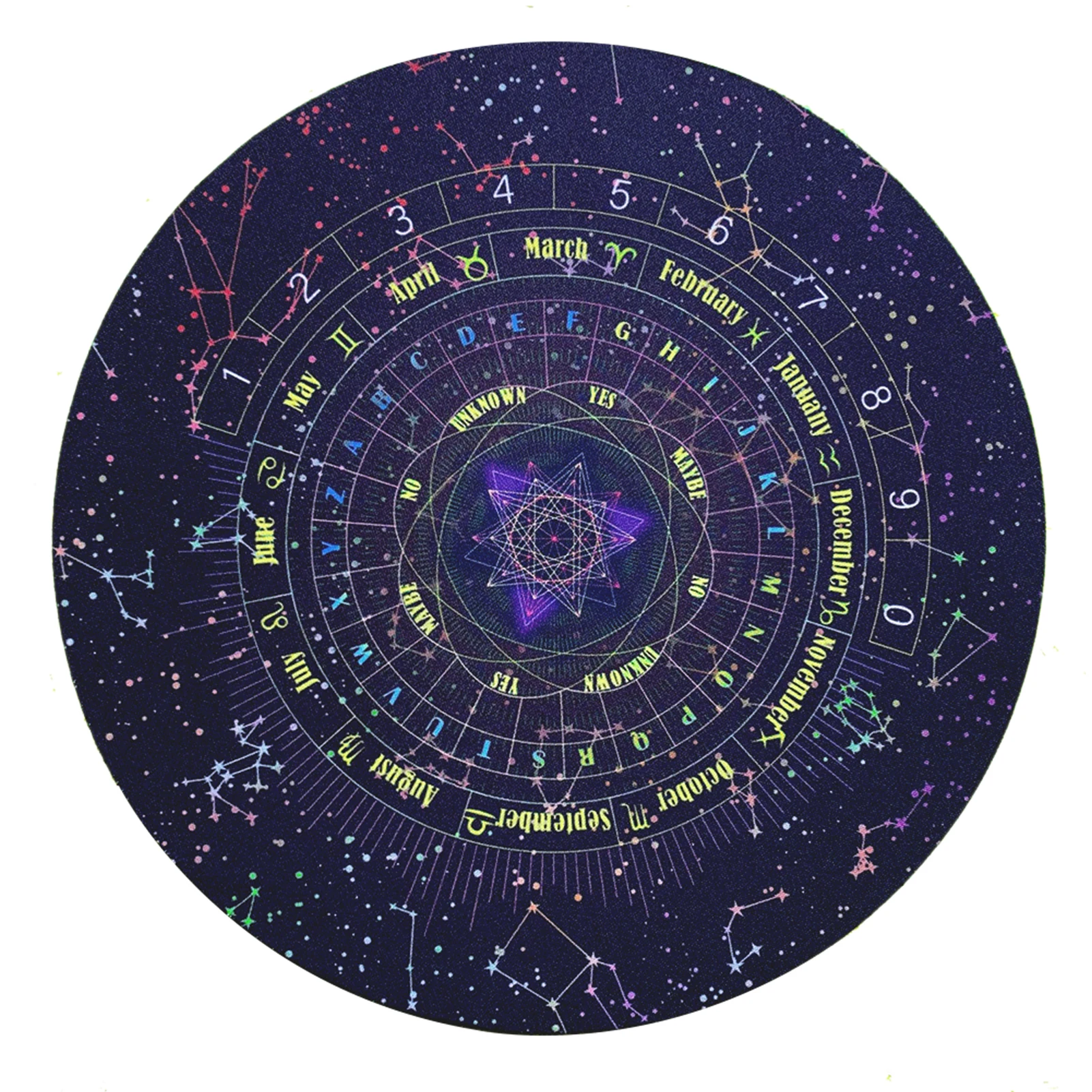 

Home Office Rubber Astrology Pendulum Board Round Shape For Reiki Portable Party Funny Starry Sky Letter Toy Desktop Soft