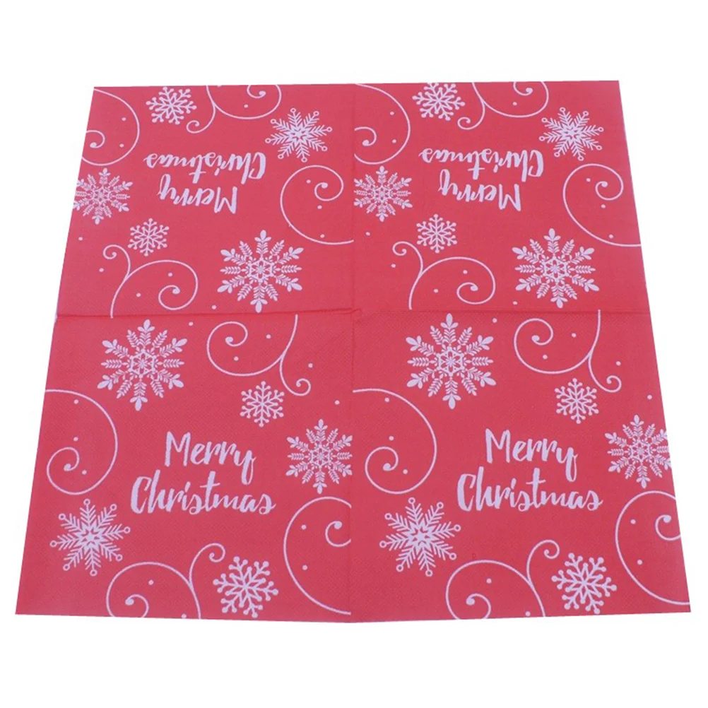

40Pcs Printed Creative Decorative Snowflake Pattern Christmas Napkins Wood Pulp Tissue for Home