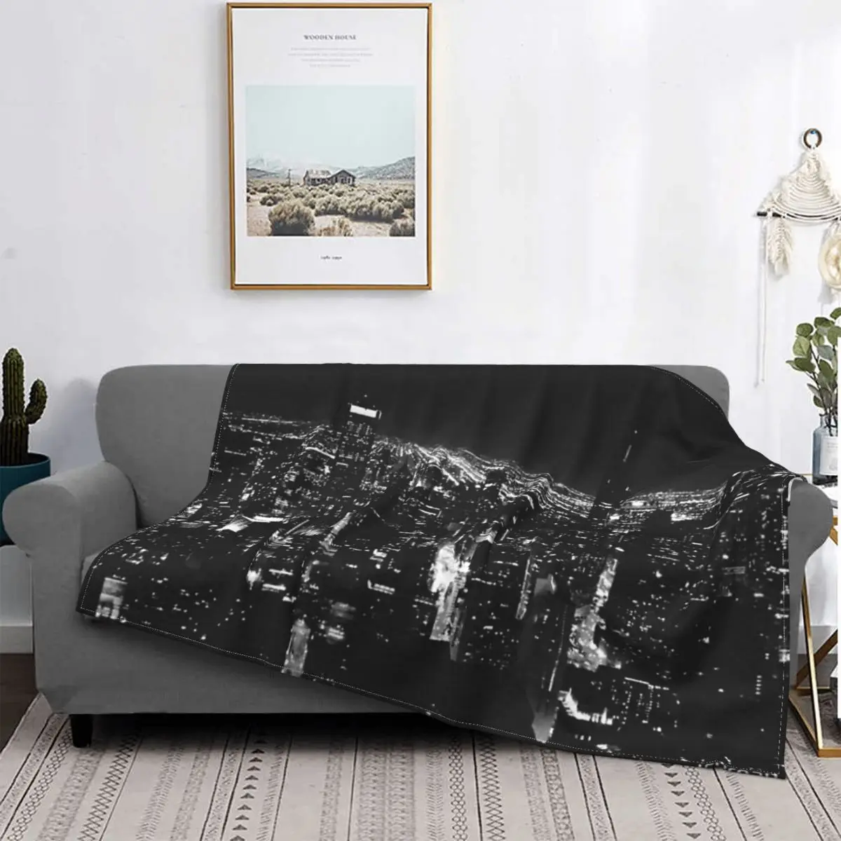 

Чикаго плед одеяло Современная портативная гостиная против скатывания