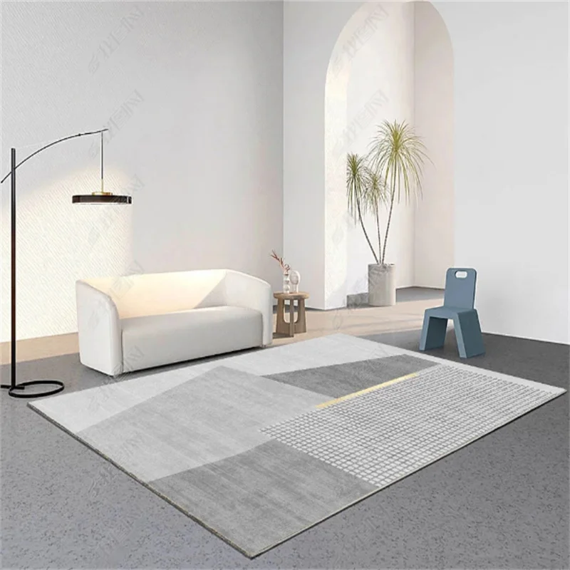 

Светильник роскошный простой нескользящий ковер для кабинета, серый ковер с геометрическим рисунком для гостиной, дивана, журнального столика, ковер, прикроватный ковер для домашнего отдыха
