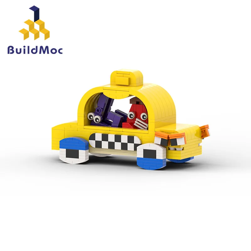 

BuildMoc, буквы на английском языке, популярная модель, кирпичи, такси, набор строительных блоков, автомобиль, обучающие игрушки для детей, подарки на день рождения
