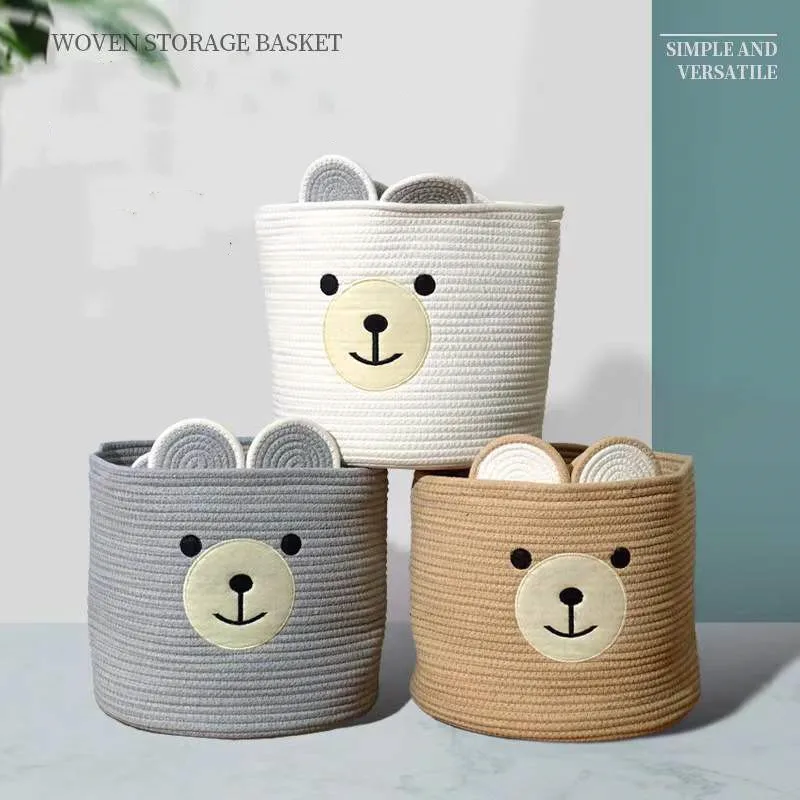 

Хлопчатобумажная прочная корзина-Контейнер для дома, настольная корзина для хранения одежды в виде грязных животных