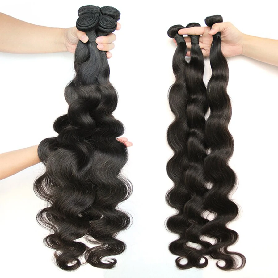 Бразильские волнистые человеческие волосы 3 4 пряди с фронтальной 30 32 дюйма