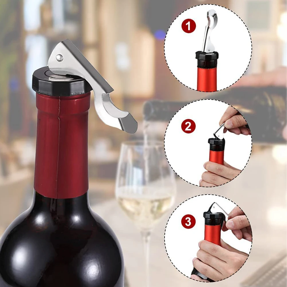 

Kitchen, Dining Bar 5pcs Bottle Stoppers Wine Cork Wine Vacuum Sealer Rubber Stainless Steel No Leaks And Fresh Air-tight Seal