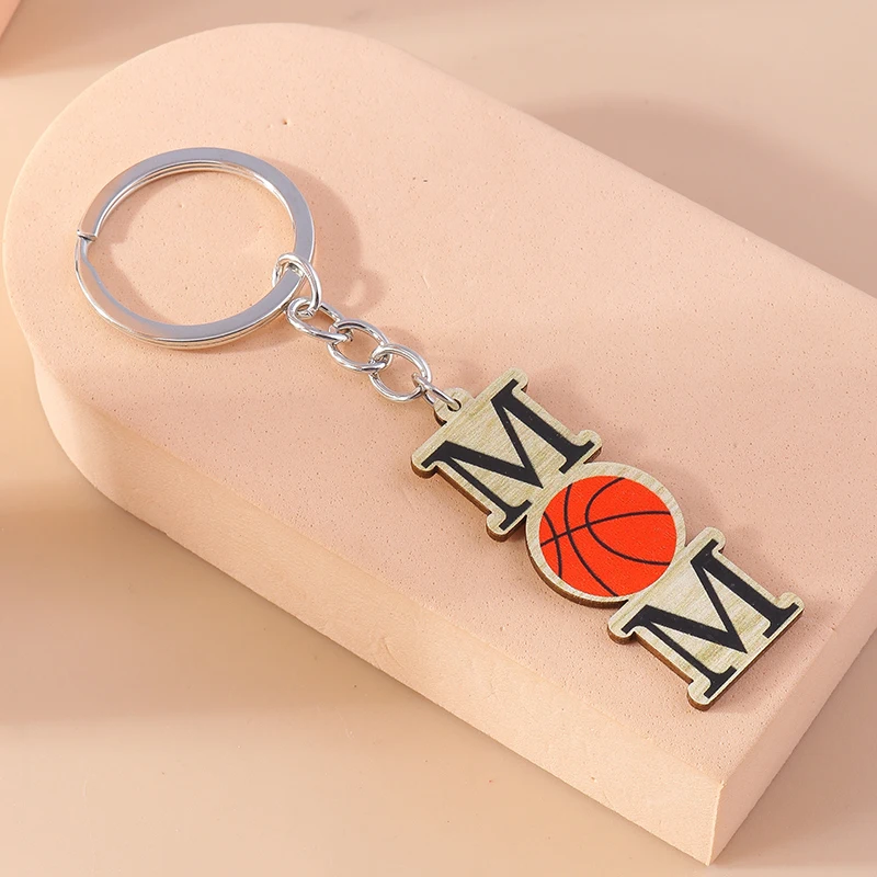 

Cute Mother's Day Basketball Keychains Charms Keyrings Souvenir Gift for Women Car Key Handbag Pendants Key Chains Accessory