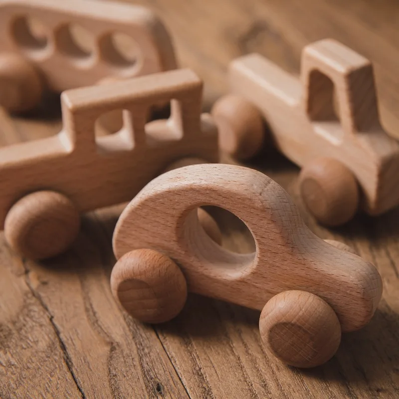 

Wooden Baby Teething Toys Wood Blocks Cartoon Car Montessori Toys Fine Movement Development Infant Grasping Rattle Baby Toy