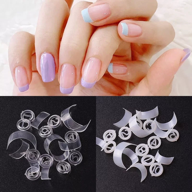

2022New French Style False Nail Tips Natural Transparent Acrylic UV Gel Nails Extension Manicure Salon Accessories Tools