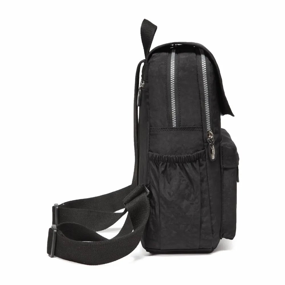 Small Backpack for Girls and Women Nylon Adult Mini Daypack 9 Liters Black