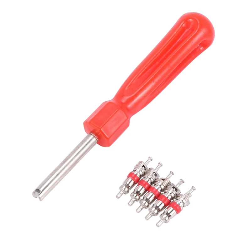 

5 шт. инструмент для демонтажа шины клапана + 25 клапанов для автомобиля, велосипеда, мотоцикла