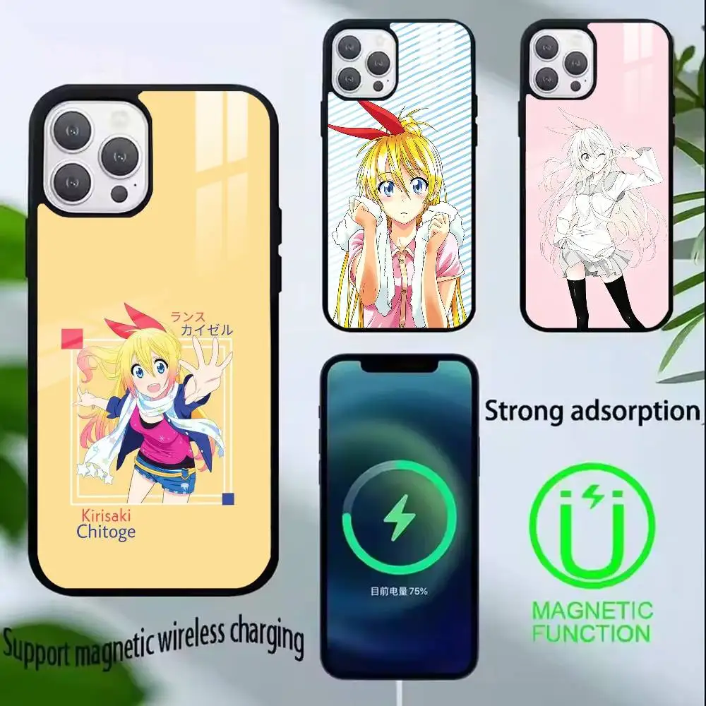 Фото Чехол для телефона Nisekoi Chitoge Kirisaki для iPhone 17, 16, 15, 14, 13, 12, 11 Plus, Pro, совместимый с магнитной беспроводной зарядкой №1