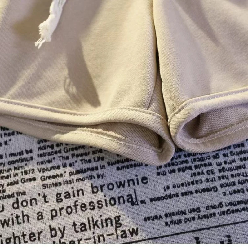 Women Shorts Letter Embroidery Korean Shorts Elastic Waist Loose Casual Sport Shorts Outerwear Wide Leg Pants Female Bottoms2023