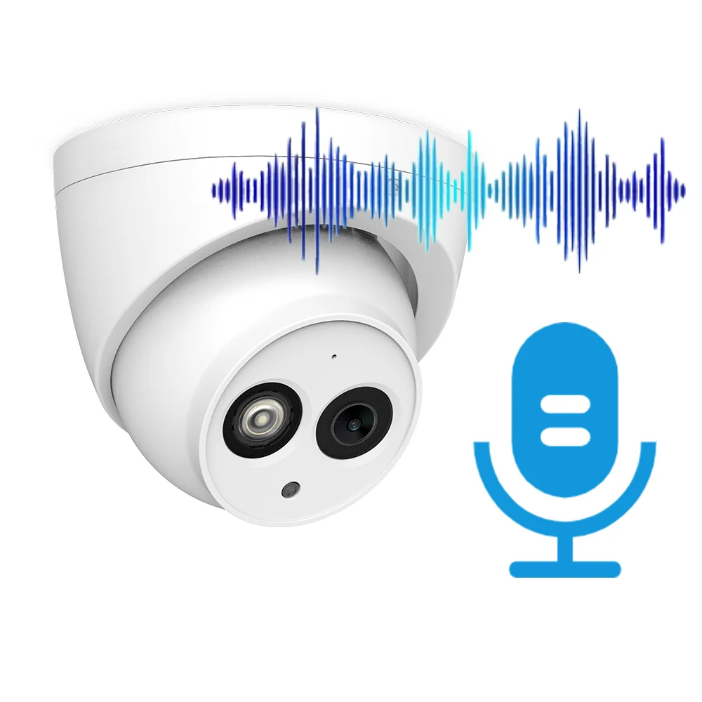 Dahua 6MP Мини купольная IP-камера фотокамера видеонаблюдения встроенный микрофон
