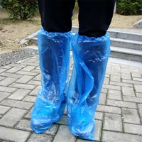 disposable shoe covers blue rain shoes and boots cover plastic long shoe cover clear waterproof anti slip overshoe