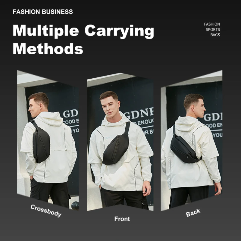 EURCOOL Chest Bag Man Waterproof Shoulder Bag Husband Fashion Men’s Waist Packs For Outdoor Travel Work Men Large Messenger Bag