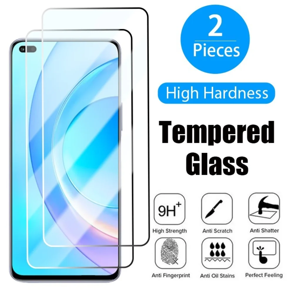 

2in1 Tempered Glass For Honor 50 30 20 10X Lite 9A 8A Screen Glass For Honor 9X 8X 10 9 7X 6X 9C 8C 9S 8S 30i 20i 10i