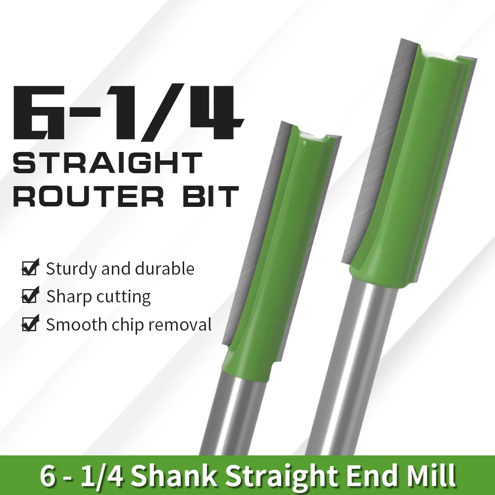 

Augusttool 7Pcs Straight Bit Sets Milling Cutter For Wood 1/4 Inch 6mm Shank End Mill Carbide Router Bit Woodworking Tools 13mm