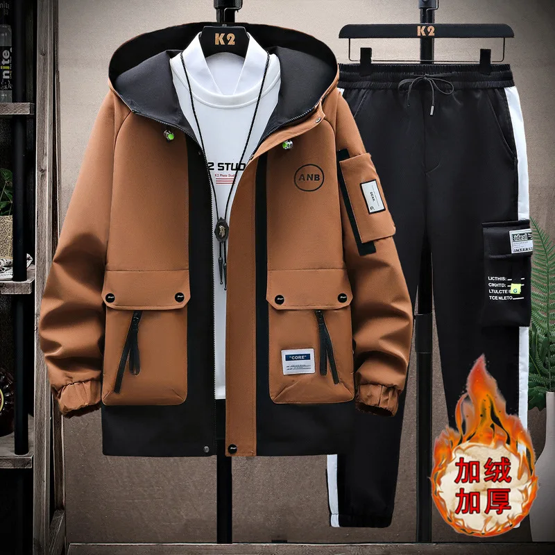 

Новинка 2023, Мужской флисовый утепленный пиджак на осень и зиму, костюм штурмовик, Повседневная трендовая красивая теплая куртка для студентов 032