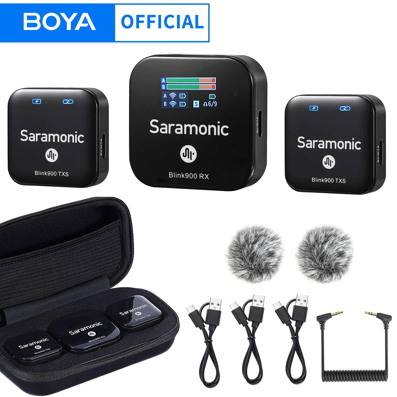 

Saramonic Blink900 S 2.4GHz Dual-Channel Condenser Wireless Lavalier Microphone for Smartphone DSLR Camera Recorder Youtube Vlog