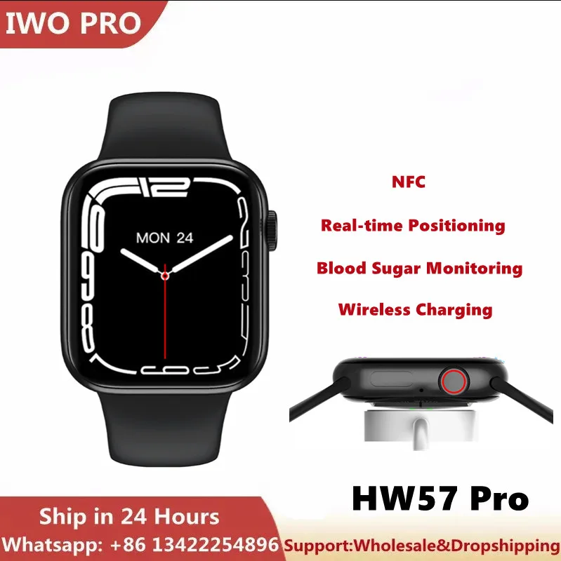 

NEW HW57 PRO 1.77 Inch Smartwatch Blood Glucose Monitoring Men Women NFC Location Sharing PK D20 W27 IWO 13 HW22 Plus W37pro W26