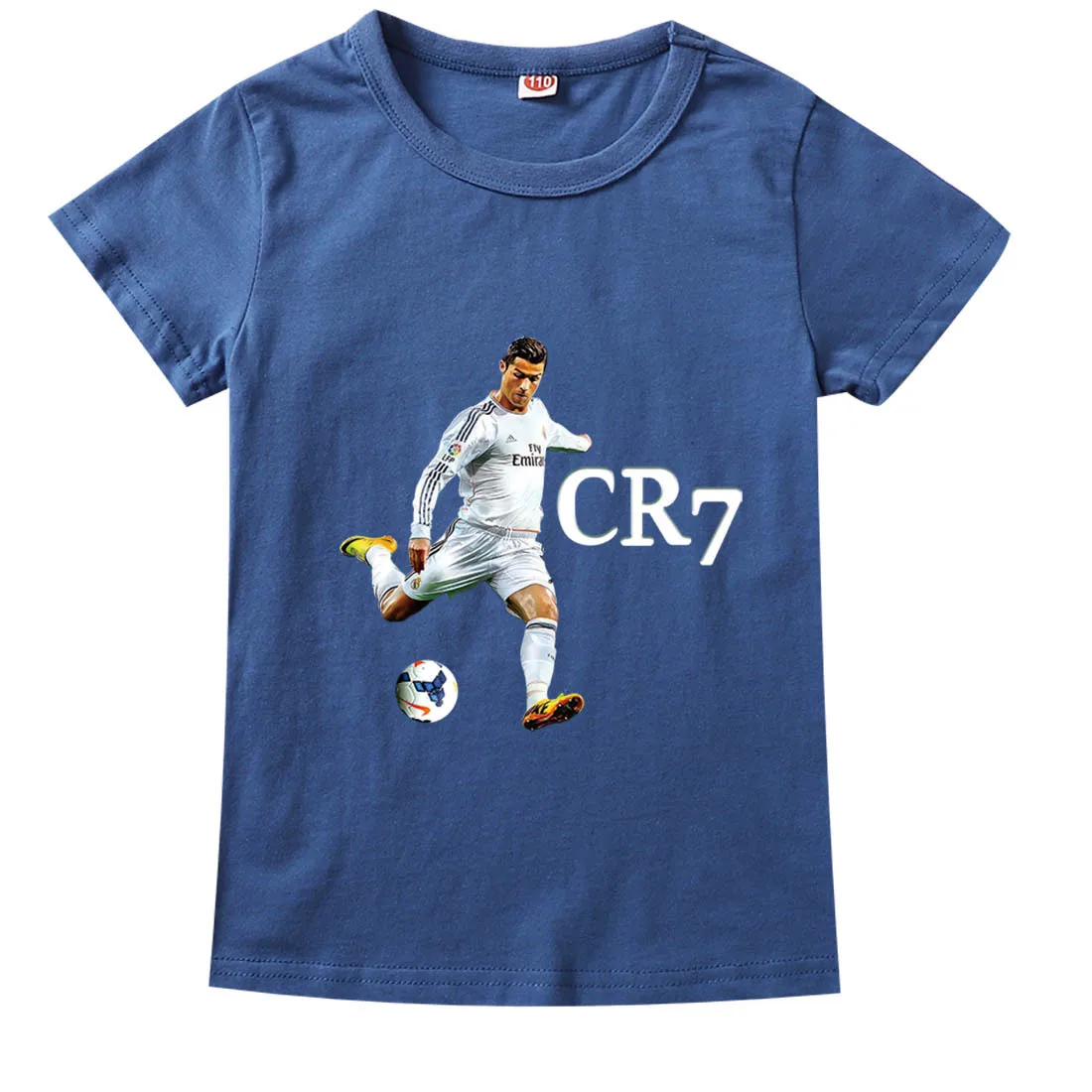 Хлопковая футболка для подростков CR7 мальчиков топы маленьких девочек школьная
