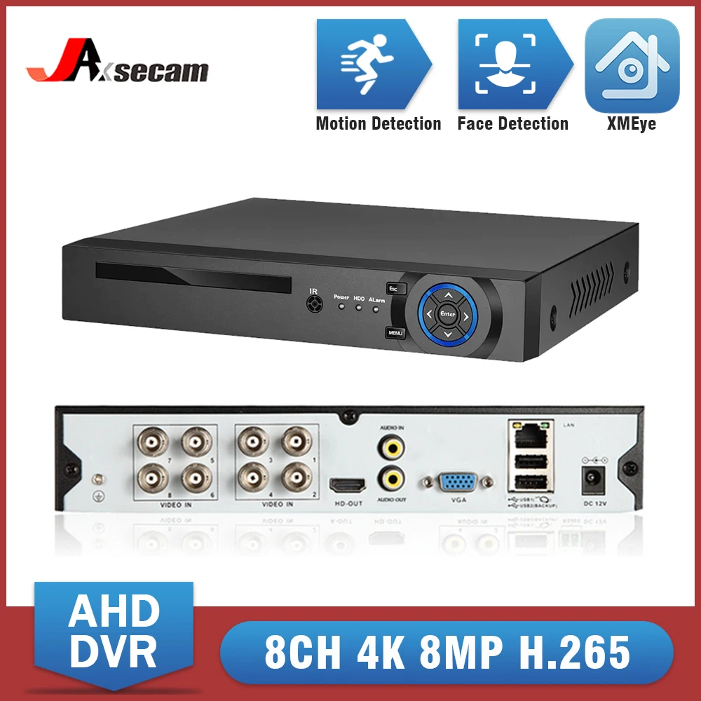 8-канальный 4k Ahd Dvr Гибридный Видеорегистратор Видеонаблюдения 8mp 6-в-1 Для