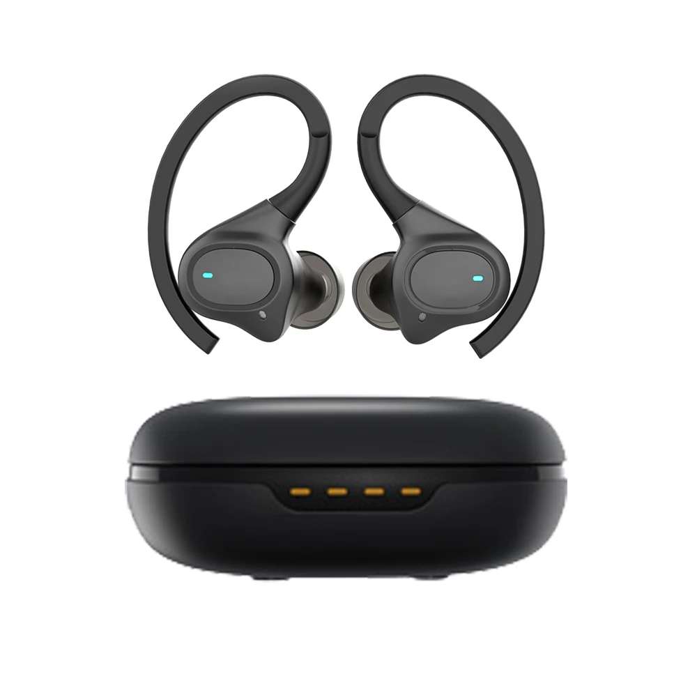 

Sports bluetooth headphones with Mic Noise Cancel Bluetooth 5.1 Wireless earphones HiFi Stereo Running Ear Hooks Wireless Earbud