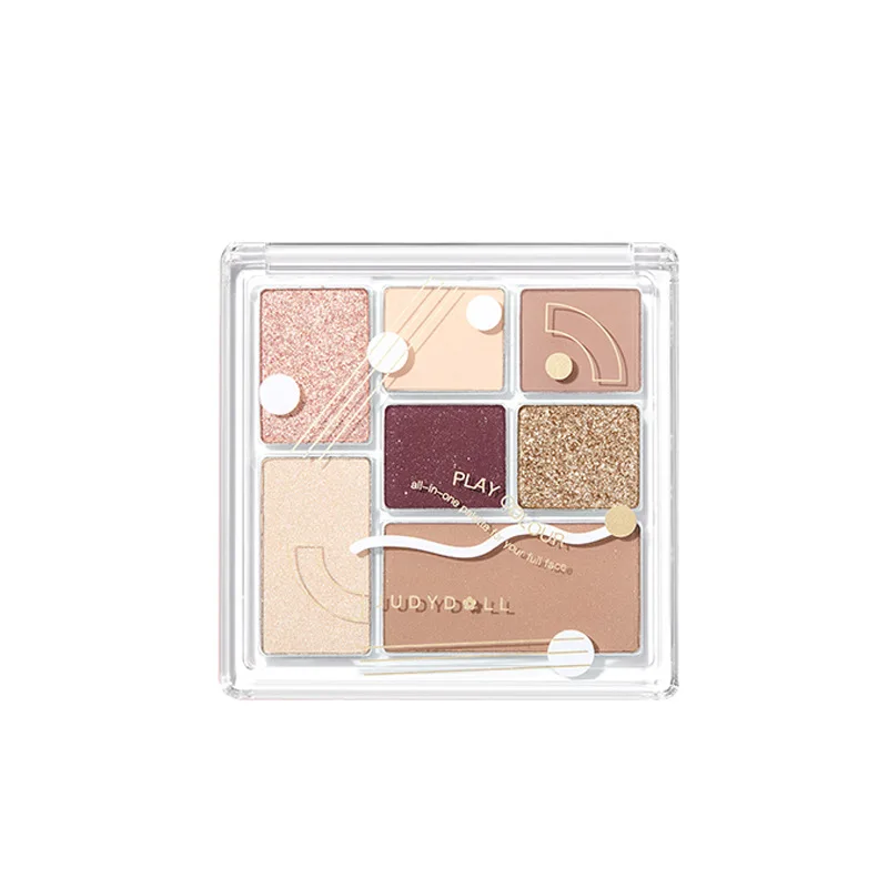 Фото Judydoll Play Color ALL-IN-ONE Palette 7-цветная палитра теней для век Tangram Blush Highlight Contour Палитра теней для век №5