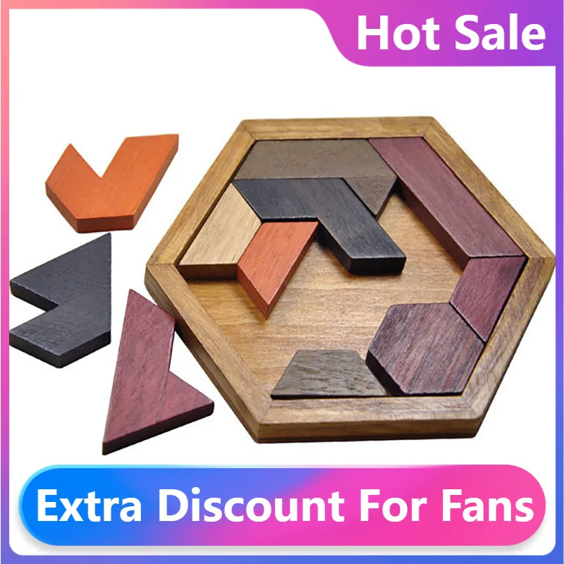 

Модные деревянные пазлы новой формы, пазлы, обучающие игрушки для детей, детей, взрослых, танграммская доска, IQ головоломка, игрушки, подарки