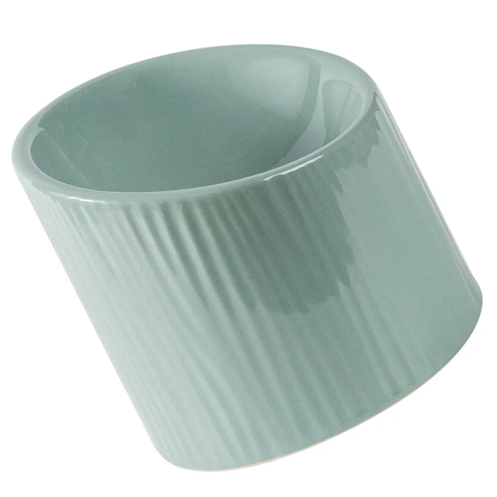 

1pc Ceramic Pet Feeding Bowl Slanted Mouth Food Bowl Water Drinking Bowl
