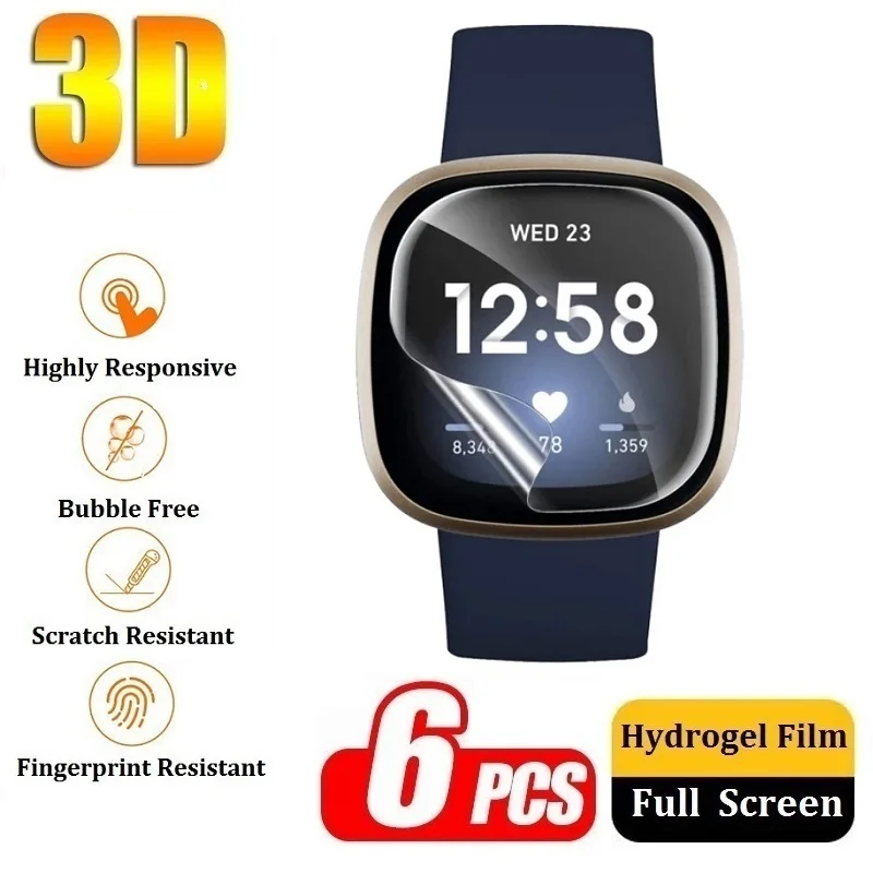 Protector Film for Fitbit Versa 4 3 2 Screen Protector for Fitbit Sense 2 Not Tempered Glass