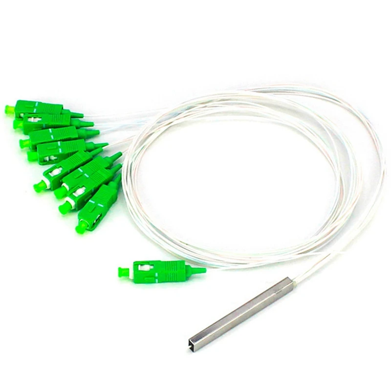 

10 PCS/Lot 1X8 PLC SC/APC SM 0.9Mm G657A1 PVC 1M FTTH Fiber Optic Splitter