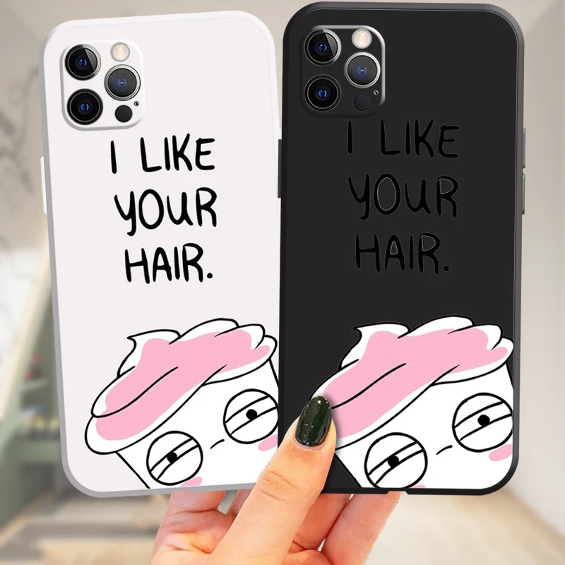 

Celular iPhone Case 11 Mini Plus 13 Xs 6s ProMax 6 8 12 X 2020 Xr 7 SE Max Funny Ice Cream Hair Phone Covers Protective Mirror