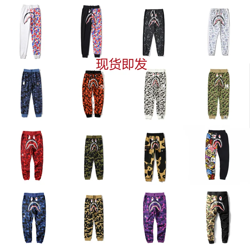 

Men's Pants Bape Shark Sportswear Harajuku Sport Techwear Sweatpants Jogging Wide Hip Hop Jeans Clothing Oversize Male Trousers