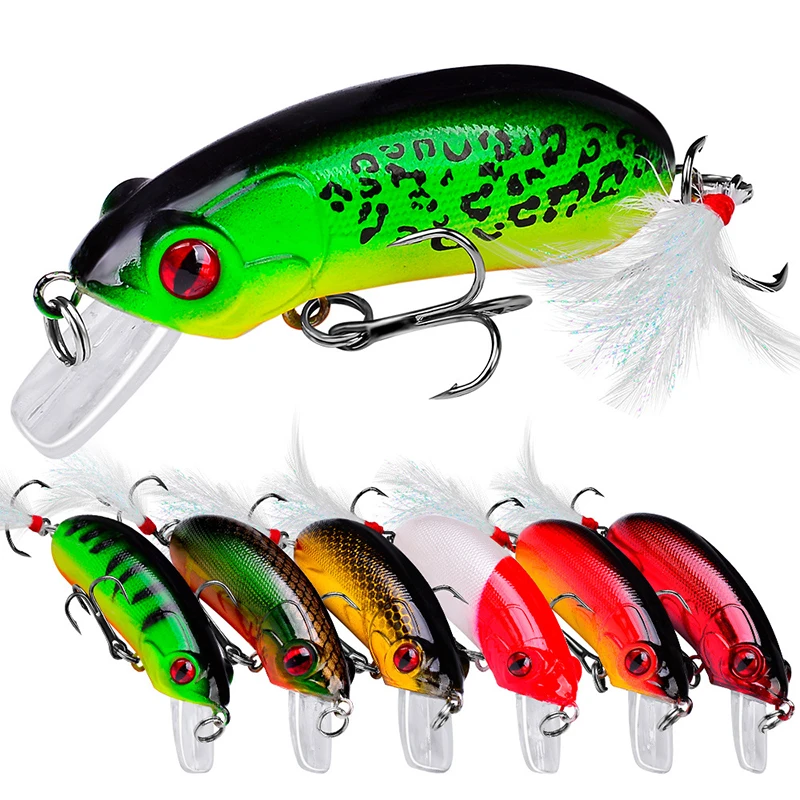 

Minnow Fishing Lure 60mm 10g 3D Eyes Crankbait wobbler Artificial Plastic Hard Bait Fishing Tackle