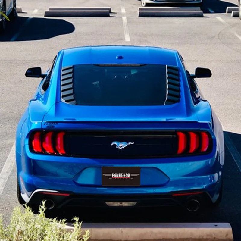Фото Для Ford Mustang Sport 2015-2023 года, жалюзи на заднее окно, 1 пара, литой полипропиленовый материал, матовый черный комплект внешнего кузова автомобиля №3