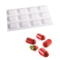12 holes capsule silicone cake mold for baking pastry mould dessert mousse pan bakeware chocolates food grade bakeware