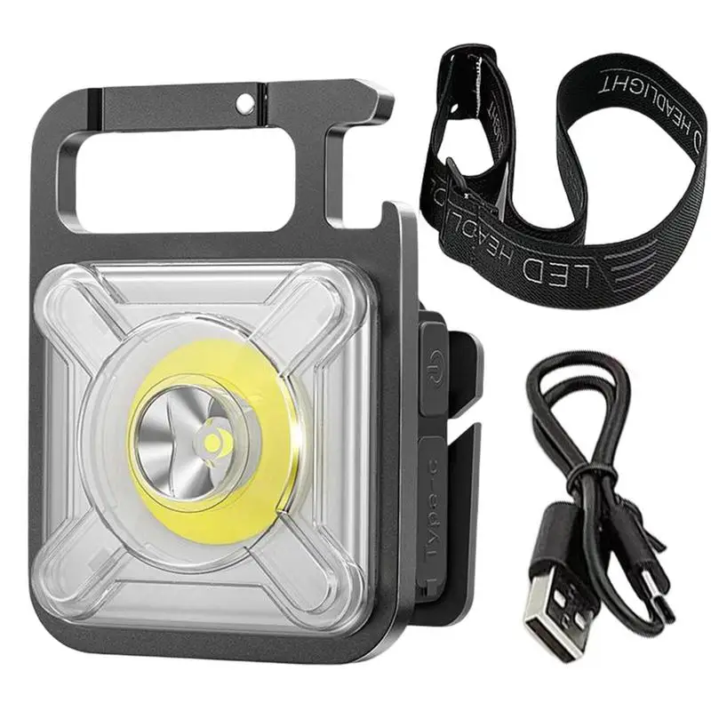 

Clip Light 11 Gears/5 Lights Hat Headlamp Magnetic Rechargeable Light Keychain With Bottle Opener Led Pocket Lighting Tool