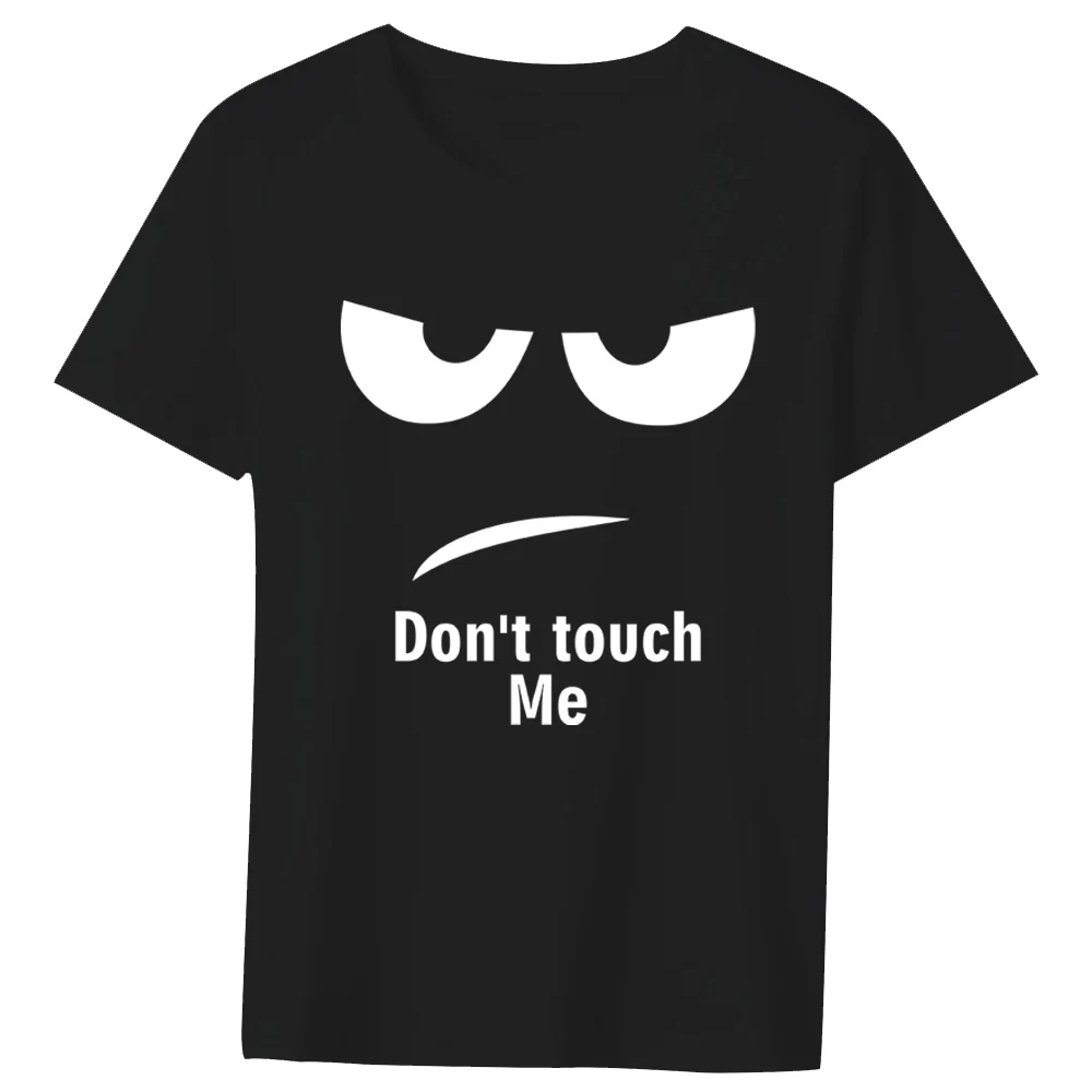 

CLOOCL Fahsion T-shirts Funny Photo Don't Touch Me Printed Tees Fashion Hip Hop Tops Black 100% Cotton Streetwear Dropshipping